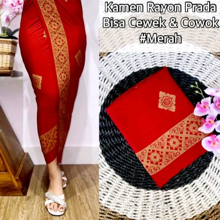 kamen  Kain rayon  Motif prade lembaran bawahan tradisional