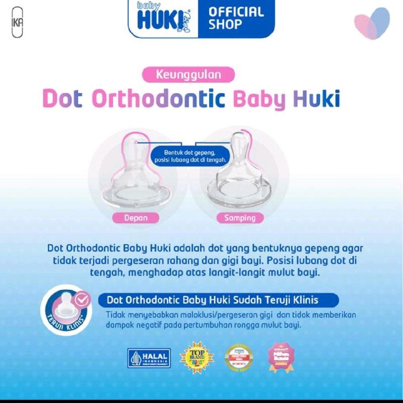 18 pcs Huki dot toples peristaltik Slim Neck dan Ortho Gepeng SML 8