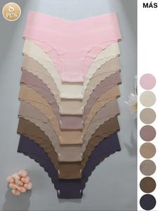 Braguita de color sólido para mujer, cómoda y suave, transpirable y sin costuras para uso diario, ropa interior para todas las estaciones