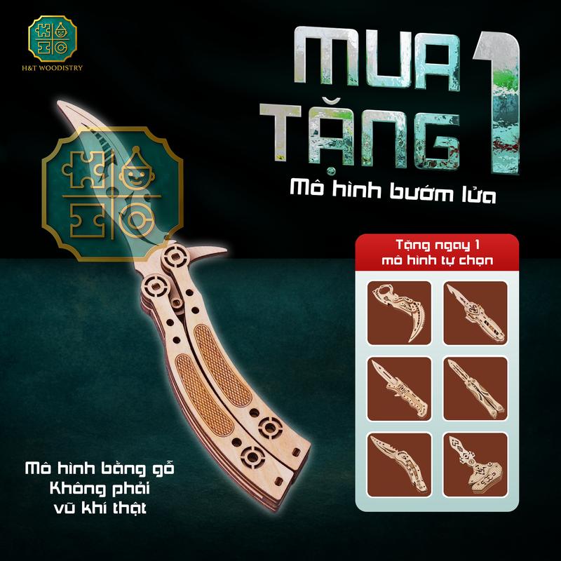 MUA 1 TẶNG 1 Mô hình lắp ráp bướm lửa bằng gỗ - Đồ trang trí sưu tầm tặng bạn nam bé trai cực chất - Chất liệu gỗ tự nhiên cao cấp thiết kế chuẩn game phù hợp để trưng bày chụp hình quay video