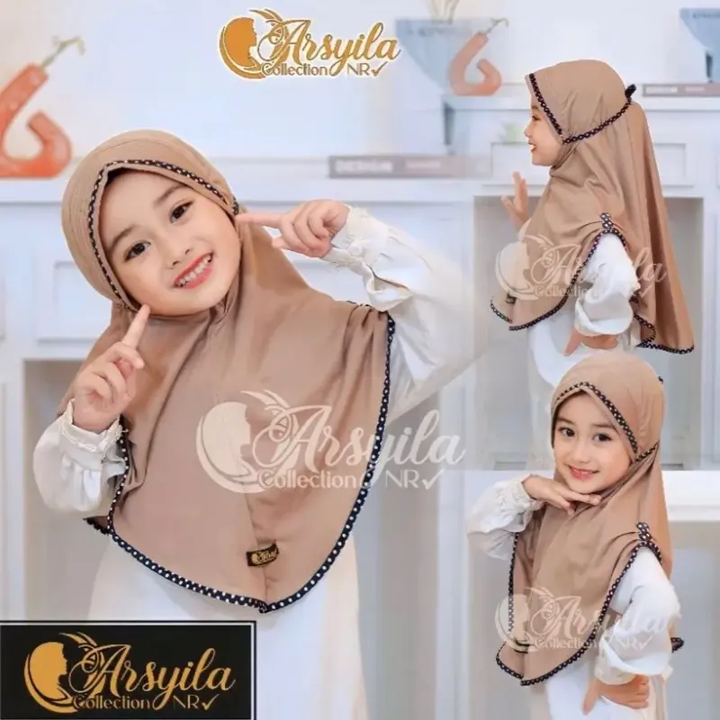 3 4 5 sampai 6 Tahun AIRA POLKA Tk kerudung anak perempuan terbaru 3