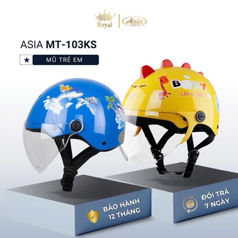 Mũ Bảo Hiểm Trẻ Em Dễ Thương Có Kính Asia Helmet MT-103KS Sừng, Nón Bảo Hiểm Trẻ Em Sinh Động Chính Hãng| TRỰC TIẾP TỪ NHÀ MÁY