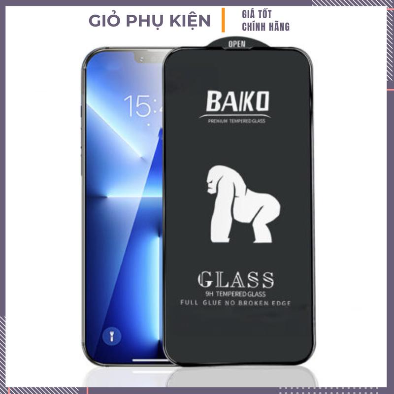 Kính Cường Lực BAIKO đen chịu lực tốt, cảm ứng mượt cho Xs Max 11 Promax 12 Pro 13 Promax 14Pro 15Promax 16Pro 17 Promax