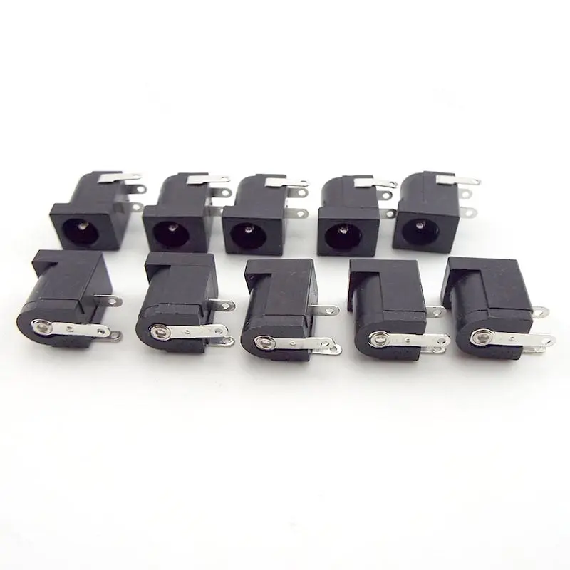 10pcs PCB Mount Terminal 5.5x2.1mm DC Female Power Socket Plug Connectors Power Supply Barrel-Type  AN1A