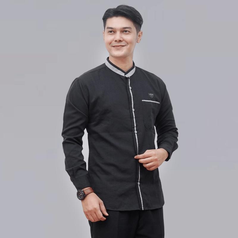 Baju Koko Putih Lengan Panjang Kemko Hadroh Kemeja Koko Dewasa Kurta Taqwa Baju Muslim Pria Kekinian Casual 4