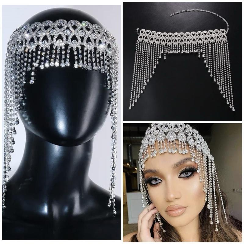 Aksesories Headpies menjuntai arabian silver Headpiece Elegan 3