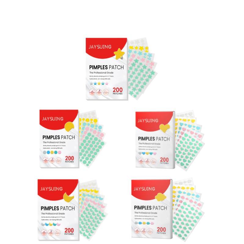 Tấm Dán Mụn Hình Ngôi Sao Trái Tim Mặt Trăng, Đầy Màu Sắc, 200 Chiếc, Để Chăm Sóc Da, Tấm Dán Mụn