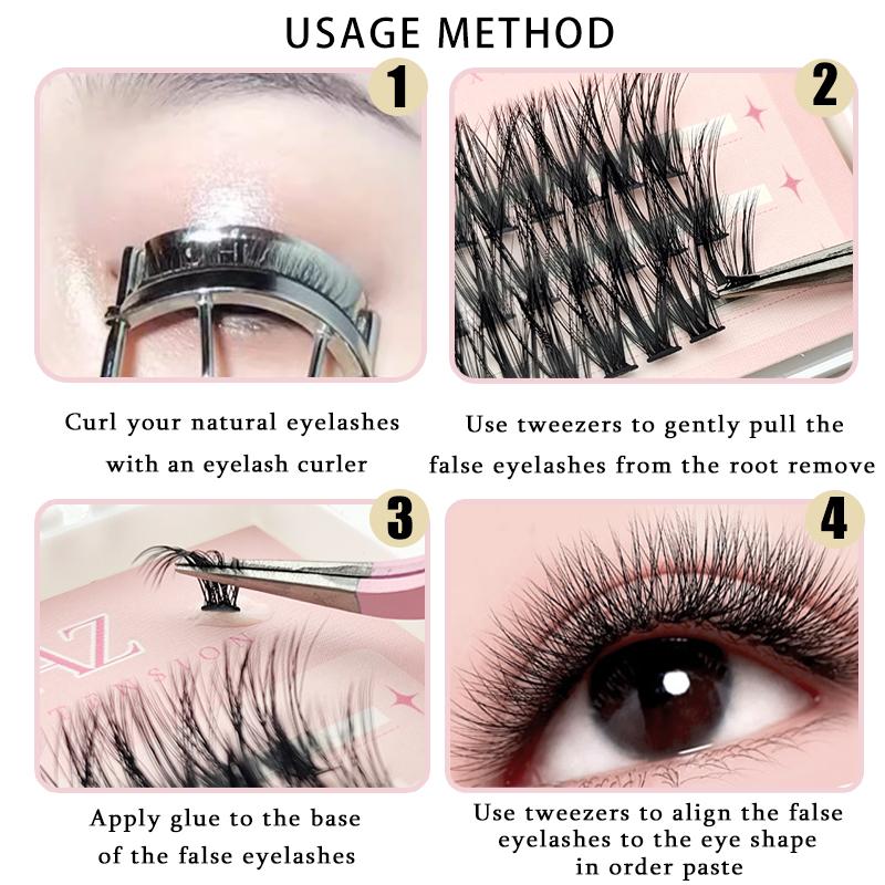 Lông Mi Cụm, KOREMAZ, Lông Mi Cá Nhân, Cong D, phồng, 10D / 20D / 30D / 40D / 50 Lông Mi Mỏng, Cụm, Tự Làm Tại Nhà, Kết Hợp D-9-16 2