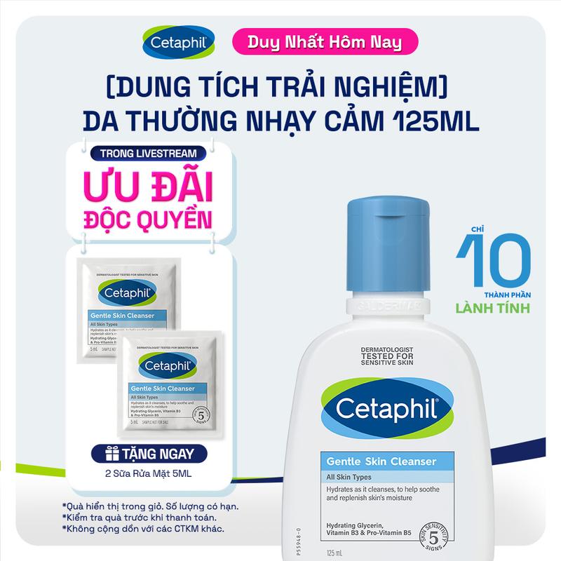 [Deal Hot] Sữa rửa mặt dịu lành cho da nhạy cảm CETAPHIL GENTLE SKIN CLEANSER 125ML