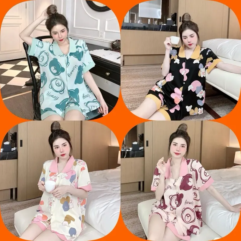 [MUA 3 GIÁ TỐT] Set Đồ Ngủ Quần Cộc Áo Cộc Cho Nữ (Size M, L 35-57kg) - 50 Mẫu Kute Dễ Thương - Phù Hợp Mặc Ở Nhà - Pajamas & Loungewear