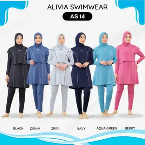Alivia House - Alivia Swimwear AS14 Baju renang muslimah syari Poly Spandex dewasa wanita muslim perempuan remaja swimwear hijab