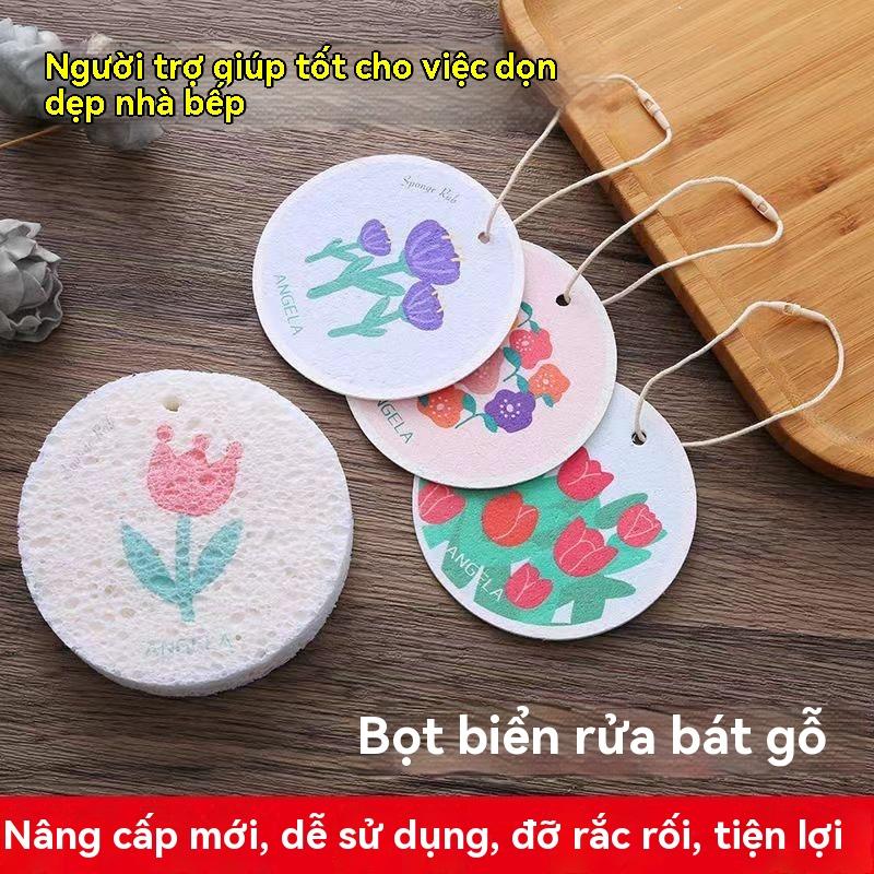 Vải Rửa Chén, Làm Bằng Bông Bột Gỗ, Không Dính Dầu, Miếng Bọt Biển Rửa Chén Nhà Bếp, Lau Và Thấm Nước, Có Thể Thu Nhỏ, Thích Hợp Để Rửa Chén, Lau Nồi, Dụng Cụ Hữu Ích