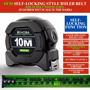 Pita pengukur baja tahan karat Gulungan baja fluoresensi pengunci otomatis pita pengukur sentimeter plus inci laser presisi tinggi