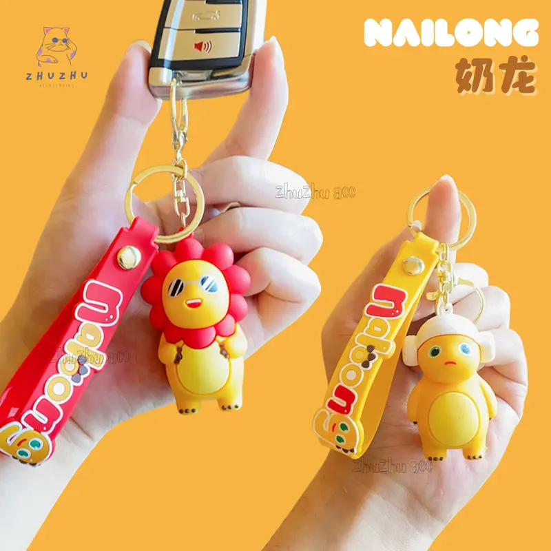Gantungan Kunci Lucu Karakter Dino Kuning Gemoy K047 Nailong 4