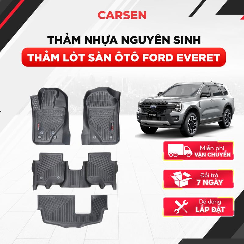 Thảm Lót Sàn Xe Ford Everest (2016 - 2025) - Đúc Nguyên Khối Nhựa TPE, Dễ Vệ Sinh, Ngăn Mùi, Ngăn Bụi