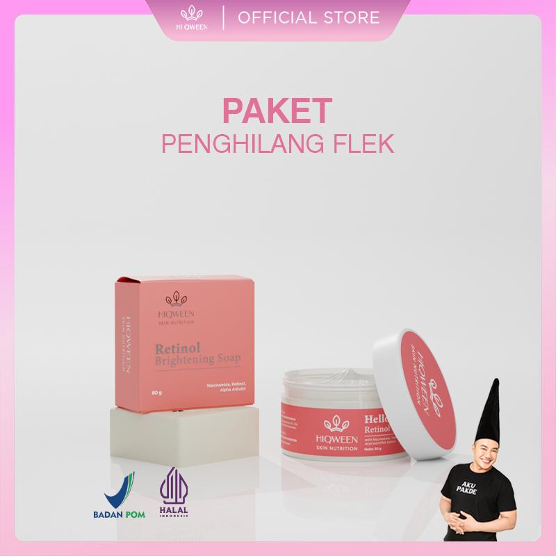 HIQWEEN SKIN NUTRITION PAKET PENGHILANG FLEK SABUN RETINOL + RETINOL NIGHT GEL SABUN CUCI MUKA WAJAH FACE FACIAL WASH RETINOL Membersihkan Mengencangkan Mencerahkan 0