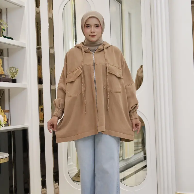 ANGTIW - Jaket Hoodie Vivie Oversize / Jaket Topi Vivie Jumbo 1