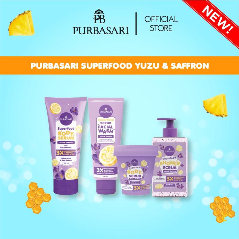 Product Introduction of [ISI 4] NIKITA MIRZANI x Purbasari Superfood Series Set - Body Serum + Shower Scrub + Body Scrub + Exfoliating Gel 3