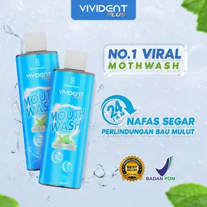 Vivident Mouth Wash - Penghilang Bau Mulut & Mencerahkan Gigi | Original