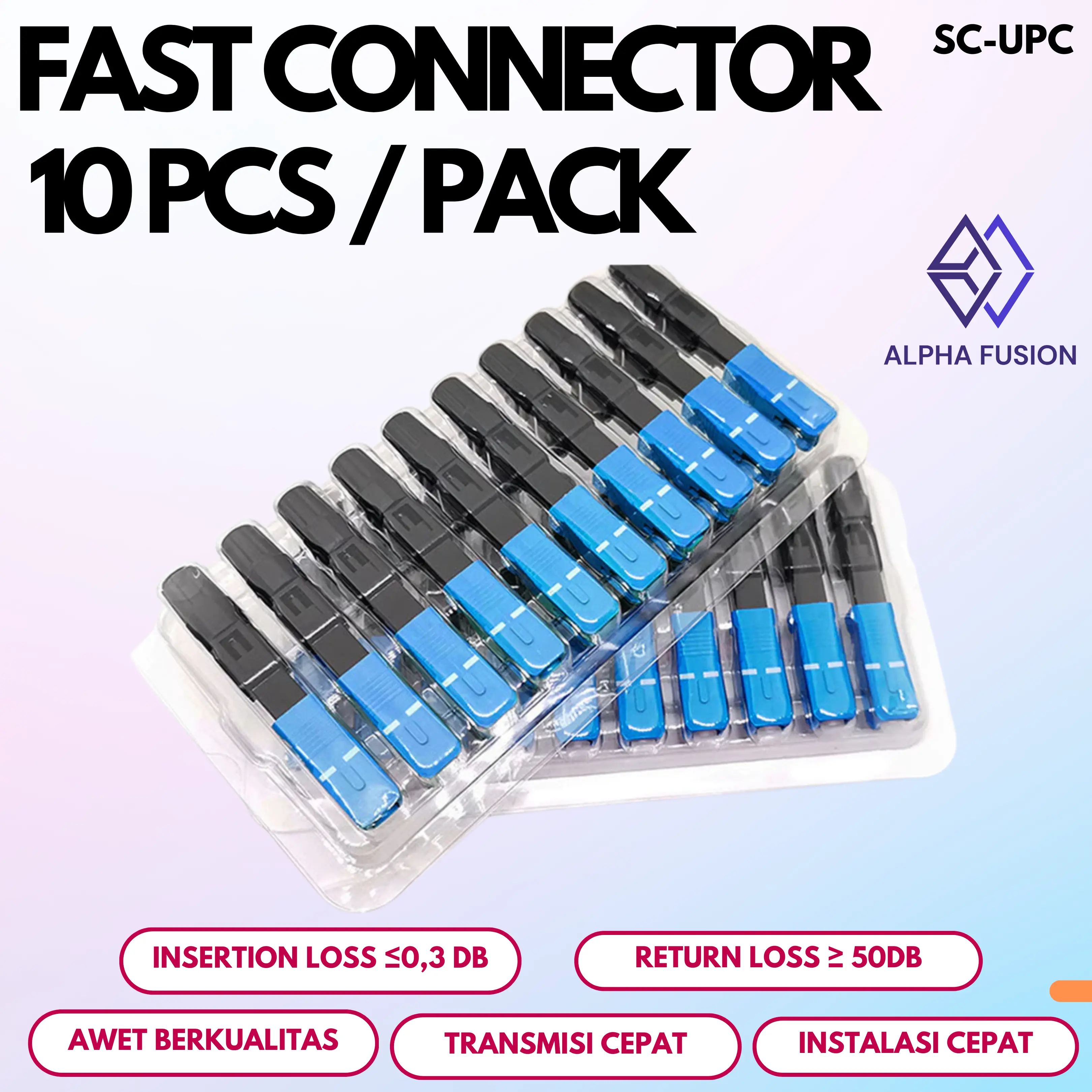 Fast Connector SC/UPC 1 Pack ISI 10Pcs SC UPC Fiber Optik FTTH Fast Connector Model Buaya