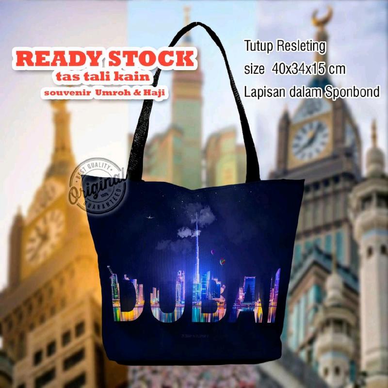 (Ready Stock) Totebag Tali Kain Tas Selempang Bahu Wanita  Motif Umroh & Haji tote bags 2