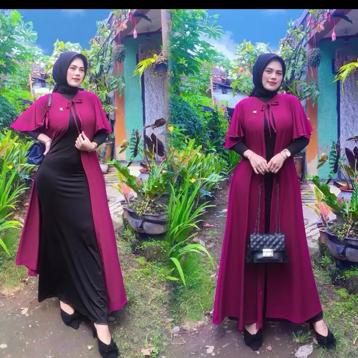OUTER LONGCARDY JERSEY POLOS/ CARDIGAN Bahan Jersey Joya Super Matt Polos Hitam cantik navy Muslim Panjang