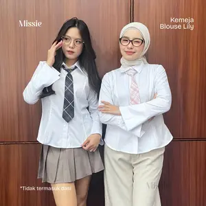 Missie - Lily Kemeja Blouse wanita Slim Fit tanpa Tali Belakang