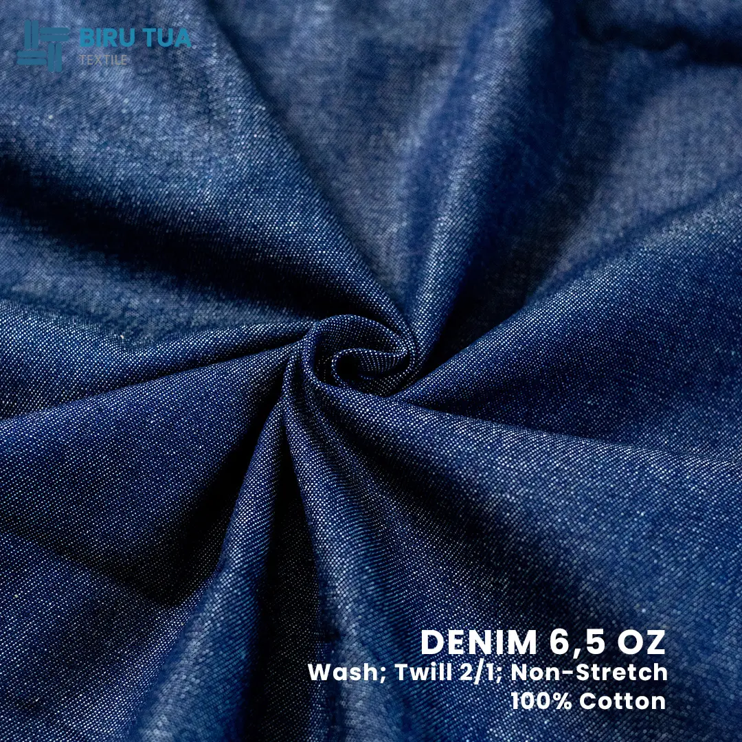 Bahan Blue Jeans 650-W Washed | 6,5 Oz / Kain Denim / Denim Biru - 0,5 YARD (45 cm)