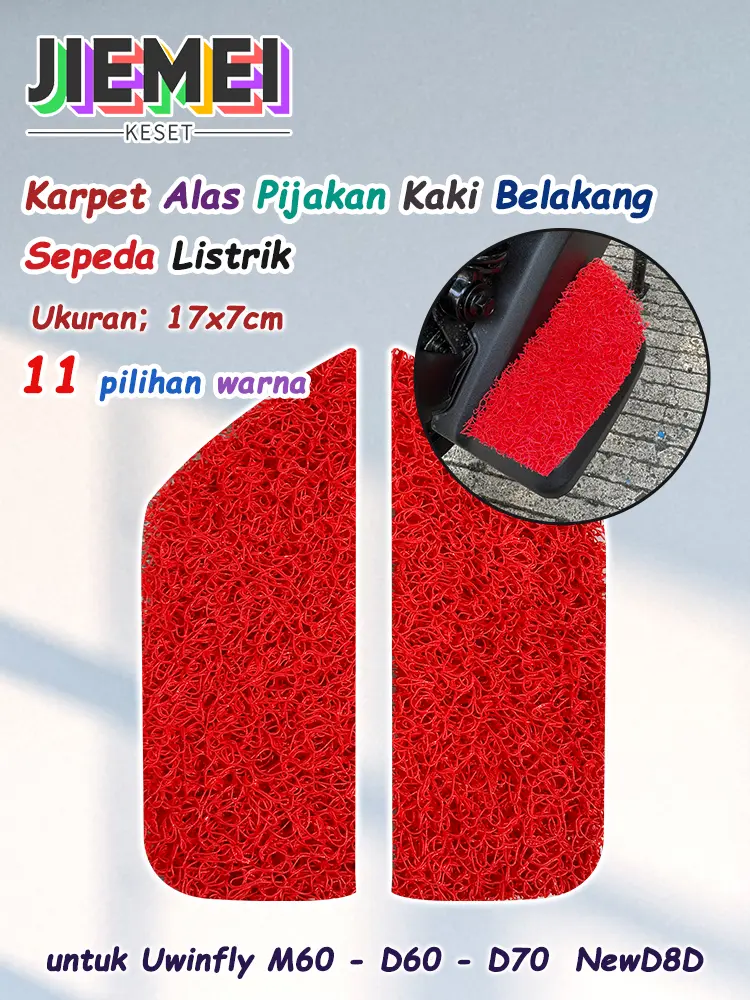 JIEMEI Karpet PVC Mie Bihun Karpet Pijakan Kaki Belakang Sepeda Listrik Uwinfly M60/D60/D70/NewD8D