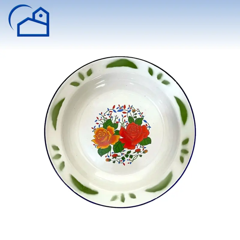 ALAT PIRING MAKAN SENG JADUL AYAM JAGO PIRING SENG ENAMEL BUNGA JADUL ENAMEL TEBAL 3