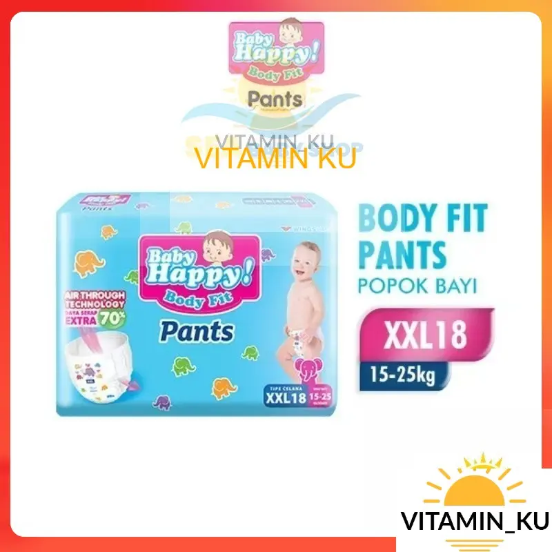 POPOK BABY HAPPY PANTS S40 M32 L28 XL26 XXL24 DIAPERS CELANA #VITAMINKU 7