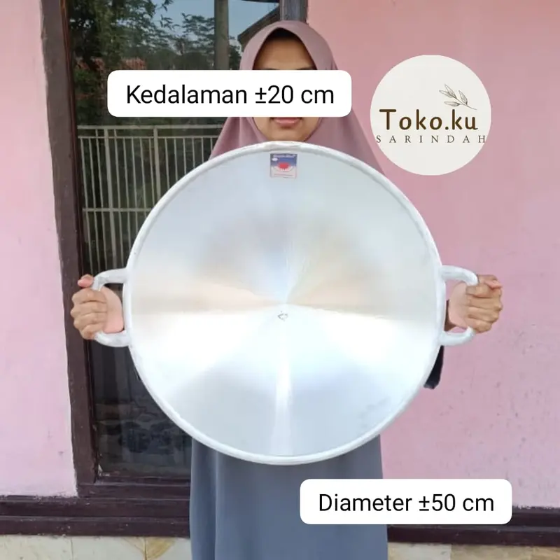 Wajan Cekung No 22 Kuali Jumbo Besar Diameter 50cm Wok pan Kuat Anti Pecah anti lengket 1