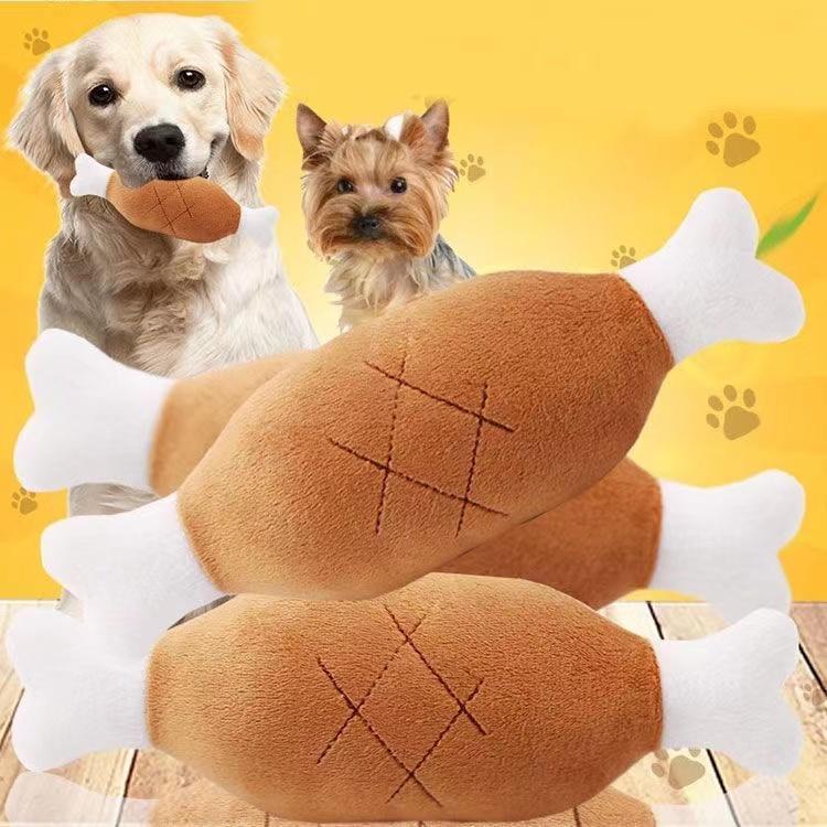 Đồ chơi xương chân gà, cho chó và Chó Con Nhai, Nhồi Bông có âm thanh kêu cót két, vật liệu thân thiện với thú cưng 3