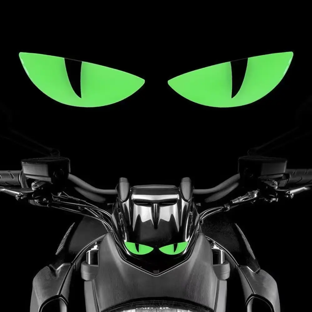 2/4 Pair Motorcycle Modification Night Light 3D Devil Eye Stickers Three Dimensional Decorative Front Stickers Windshield Sticker Accessorie  Improve Night Visibility Safety Durability Fashion Decoration