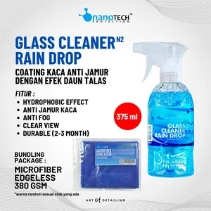 GLASS CLEANER RAIN DROP - nanoTECH PROTECTION - COATING KACA EFEK DAUN TALAS DAN ANTI JAMUR KACA Car