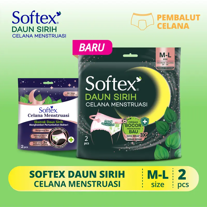 Softex Celana Menstruasi Daun Sirih 2s - Pembalut Celana Sirih 0