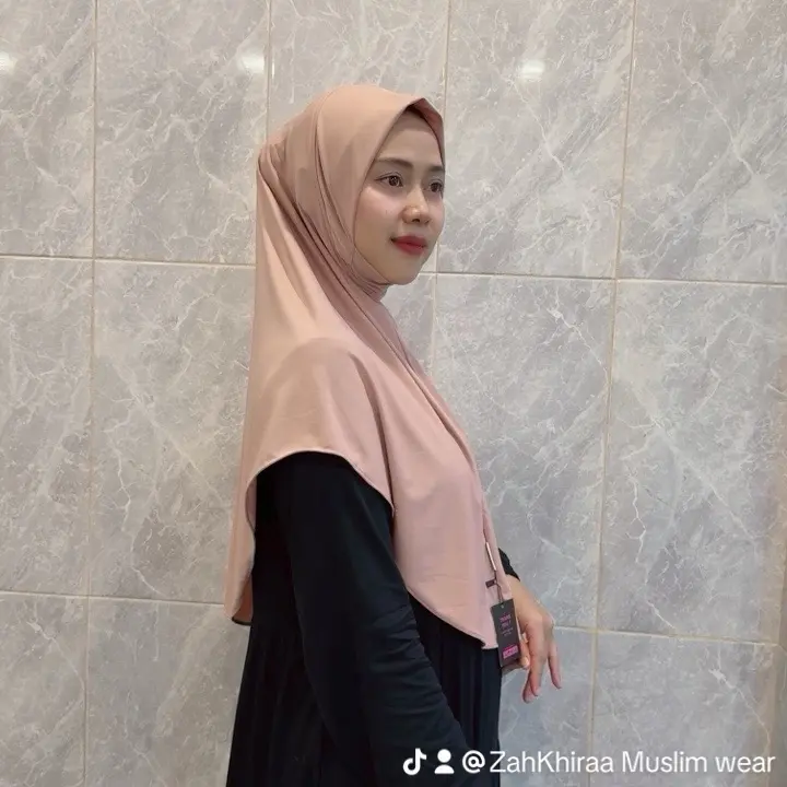 Hijab Bergo Instan Dagu Oval Ori Zahkhiraa - Muslim jersey premium Kerudung Cantik Nyaman 3
