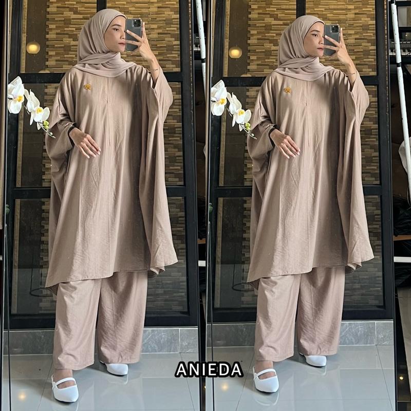 Jazeera Set Abaya Set Kulot Jumbo Polo Linen Premium 3