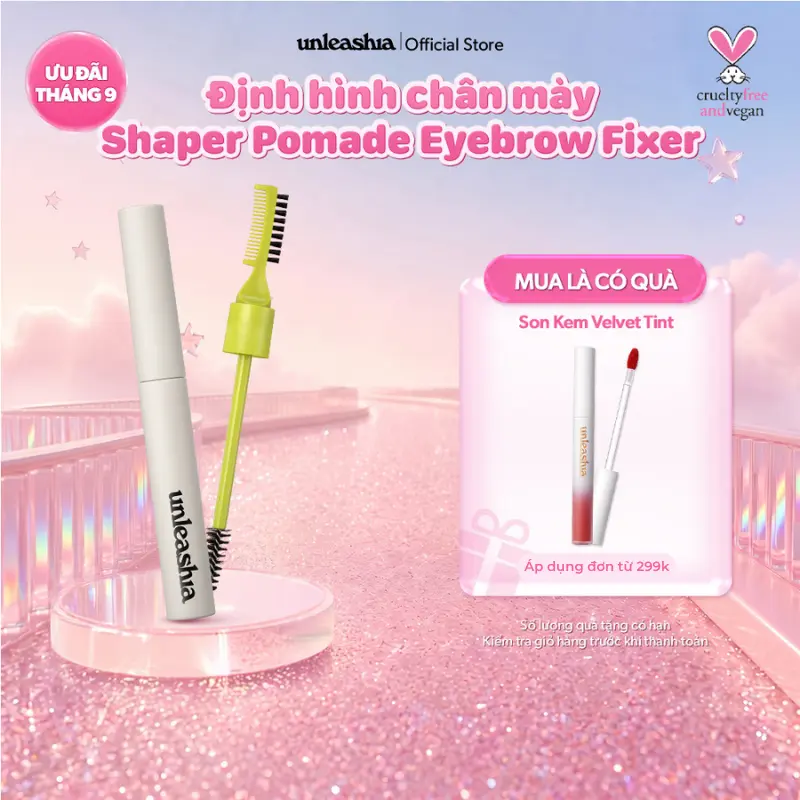 Định hình chân mày UNLEASHIA Shaper Pomade Eyebrow Fixer Sáp dưỡng lông mỏng nhẹ 8.5g