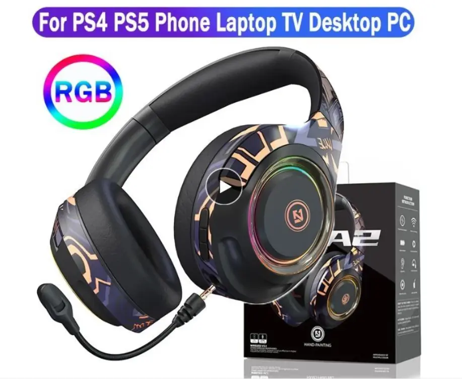 Active Noise Cancelling Headphones, EL-A2 Bluetooth Headphones with Detachable Microphone