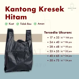 Kantong Plastik Hitam, kantong Kresek Hitam, Kantong Plastik Hitam untuk Packing Online Shop Tidak Bau Murah ukuran 17 24 28 35 40 50