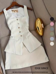 Nuevo conjunto de dos piezas para mujer con falda corta y top tipo chaleco, elegante y casual, estilo veraniego a la moda, perfecto para uso diario