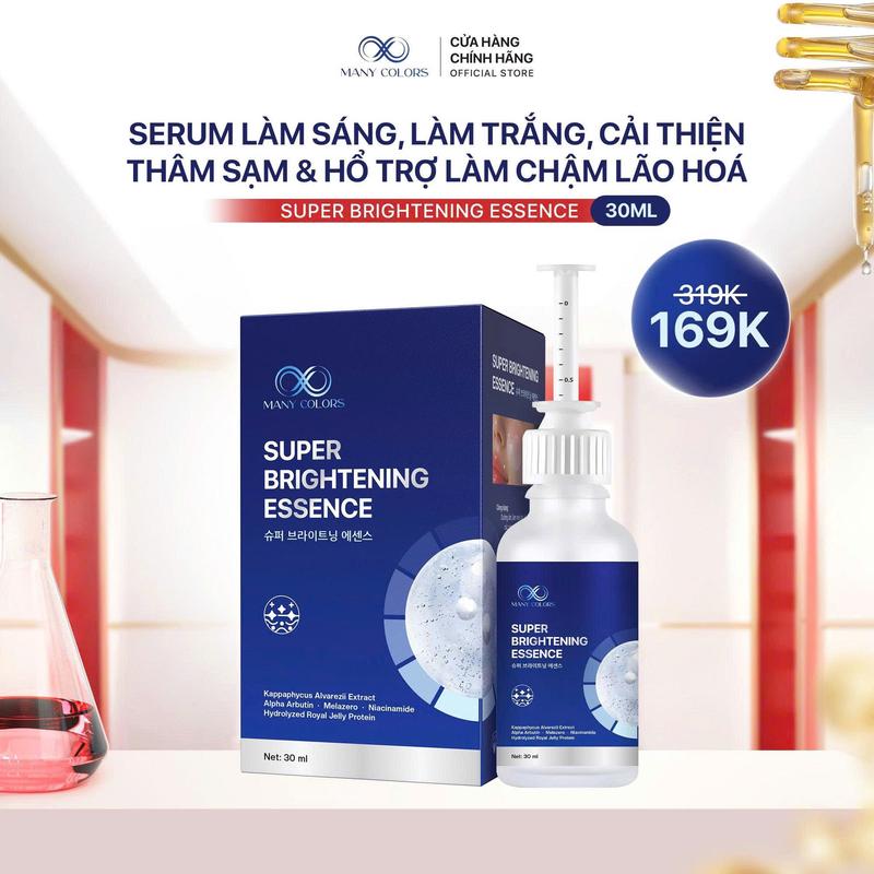 Tinh Chất Serum SUPER BRIGHTENING ESSENCE 30ml - Melazero x2 Dưỡng Da Trắng Sáng Cải Thiện Da Thâm Sạm Cấp Ẩm & Căng Bóng Da