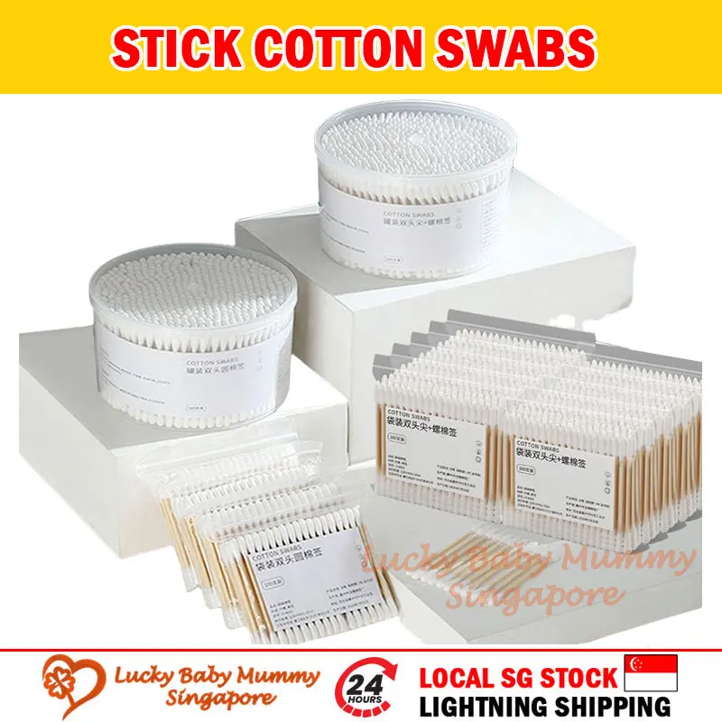 Multi-functional Disposable Makeup Cotton Swabs Household Cleaning Bamboo Sticks Cotton Swab For Makeup Ears Cleaning Color Compact Cosmetic Cleansing