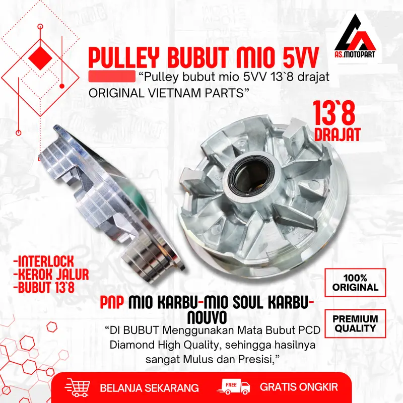 RUMAH ROLLER MIO SOUL BUBUT 13`8 DRAJAT Pulley Mio Smile Mio Sporty Fino Karbu Mio Soul 115 Motorcycle 8