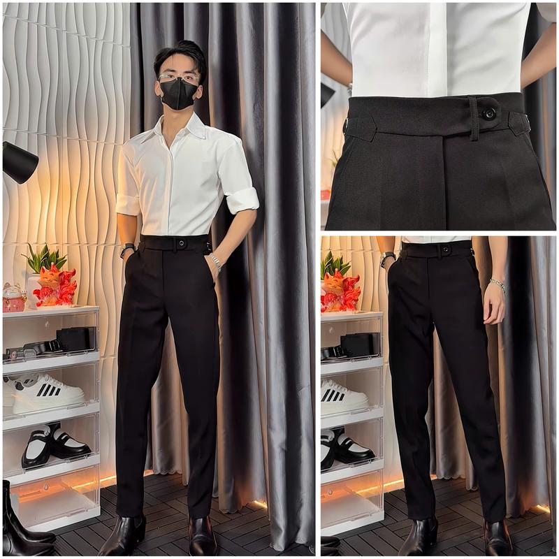 Mở Bán DOTAMSTORE x Hoàng Nguyễn Quần Âu Nam Cạp Cao Sidetab Phong Cách Hàn Quốc Menswear - M114