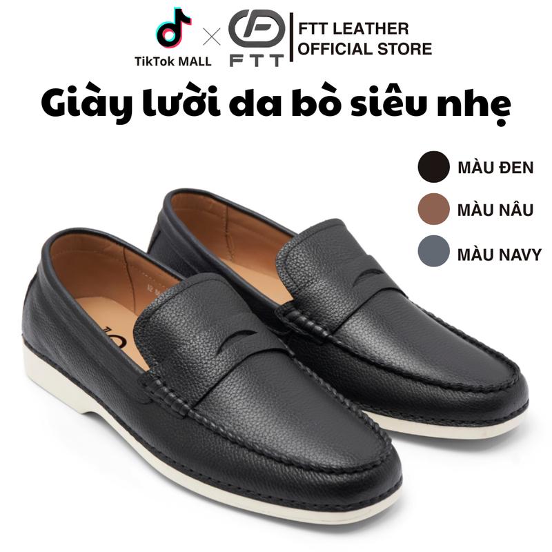  Giày lười Penny Loafer nam da bò vân hạt cao cấp FTT Leather đế siêu nhẹ hạn chế trơn trượt êm chân F864 