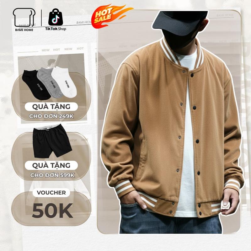Áo Khoác Bomber Unisex chất liệu nhung tăm 2 lớp cao cấp trẻ trung BAMI HOME STORE -ABB Menswear Nam
