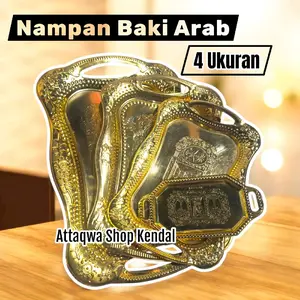 Nampan Baki Arab Emas Stainless Steel Kuning