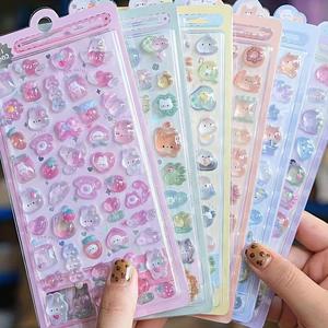 Calcomanías de Dulces de Conejo de Dibujos Animados 3D, Calcomanías Grabadas de Alta Calidad para Scrapbooking, Manualidades DIY, Cuadernos y Decoración de Teléfonos